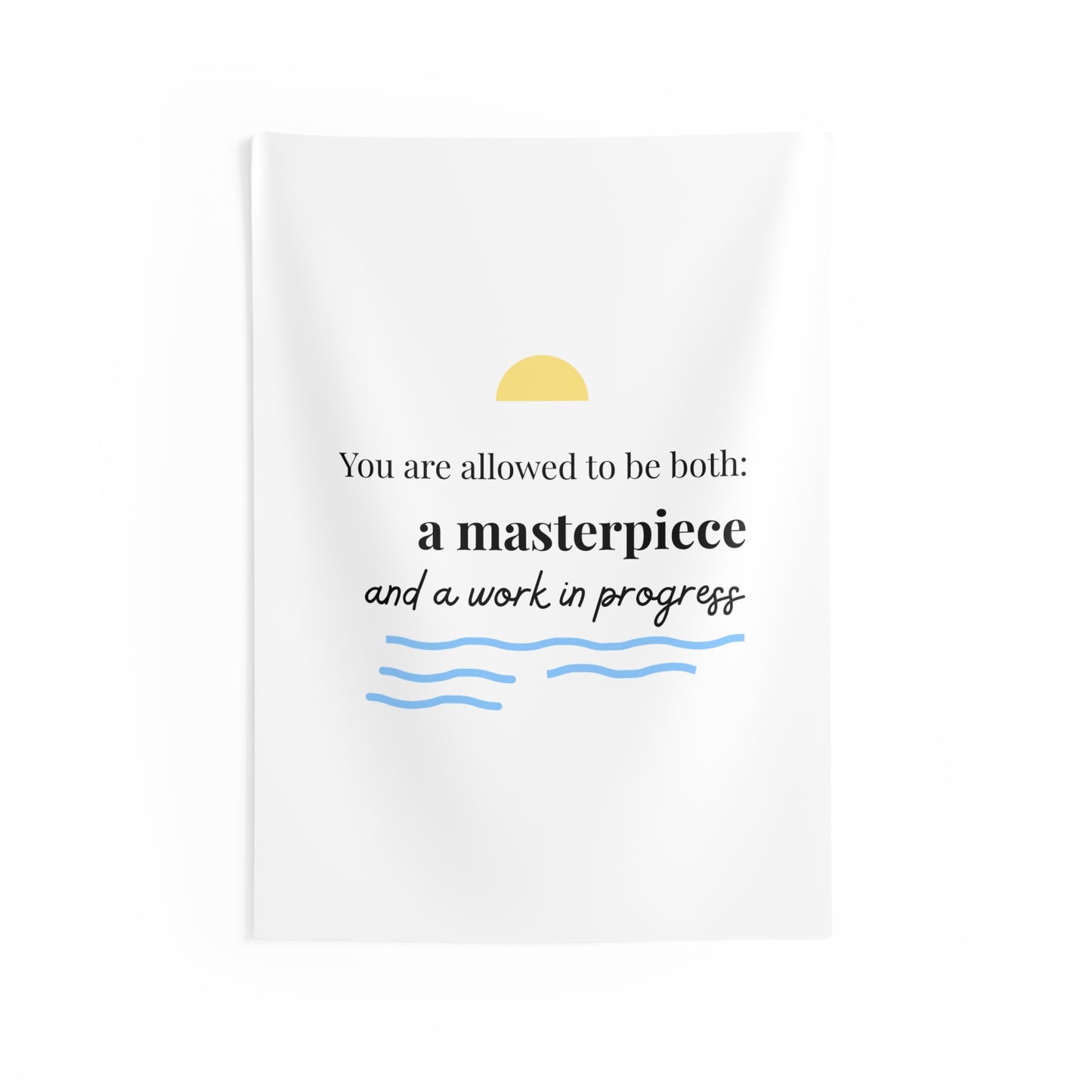 Indoor Wall Tapestry "You Are Allowed to Be Both" | Self-Compassion Quote Art | Calming Bedroom Decor | Neubrave