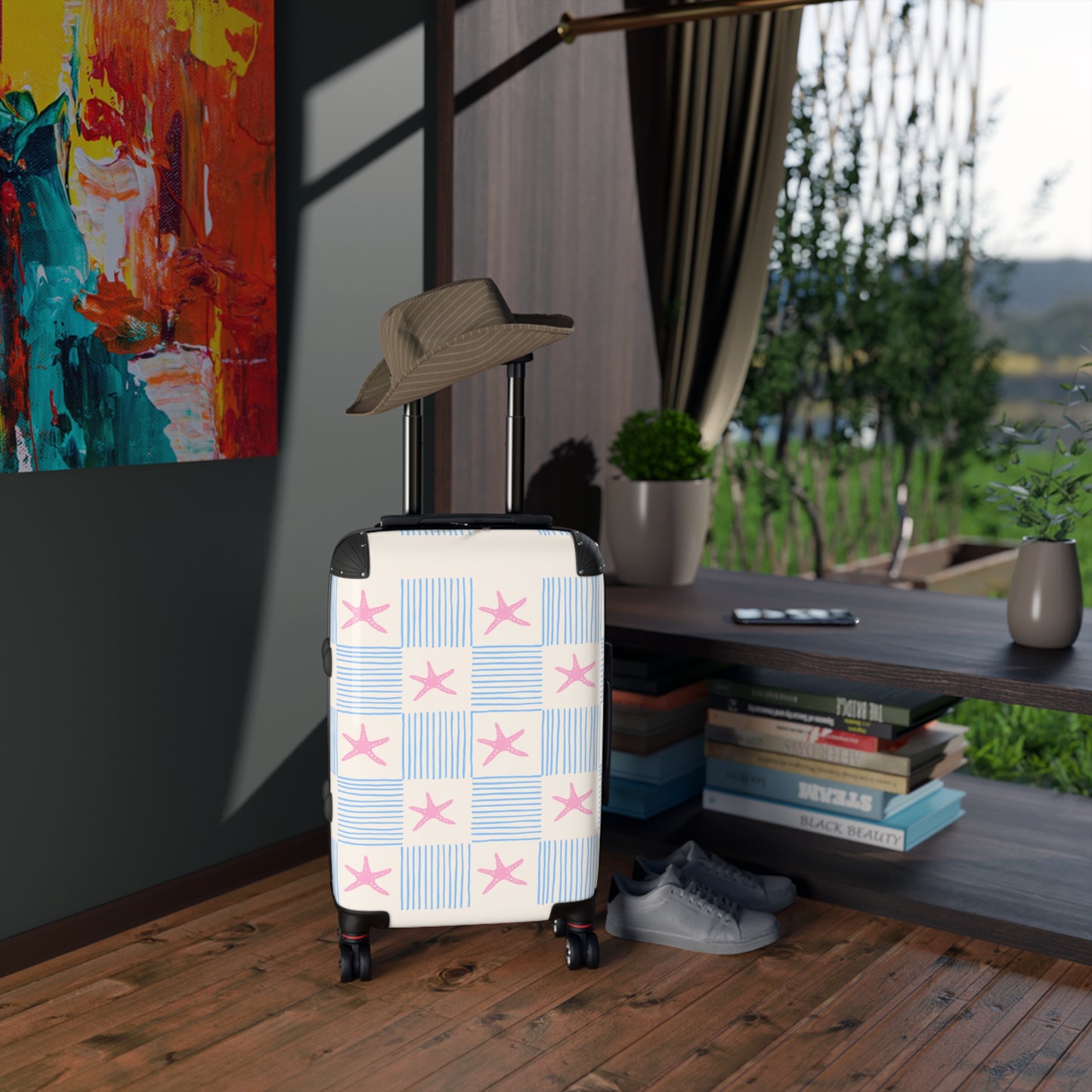 "Starfish Checkerboard" — Neurodivergent Pride Carry-On | Hard Shell · Cabin Size | Neubrave