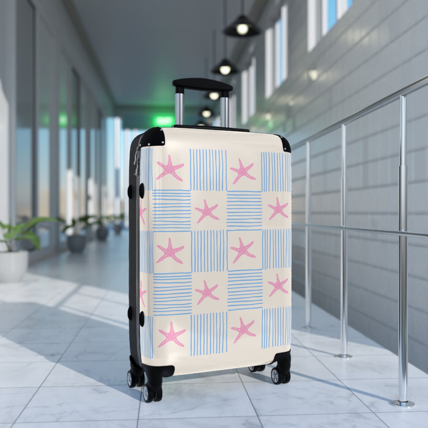 "Starfish Checkerboard" — Neurodivergent Pride Carry-On | Hard Shell · Cabin Size | Neubrave