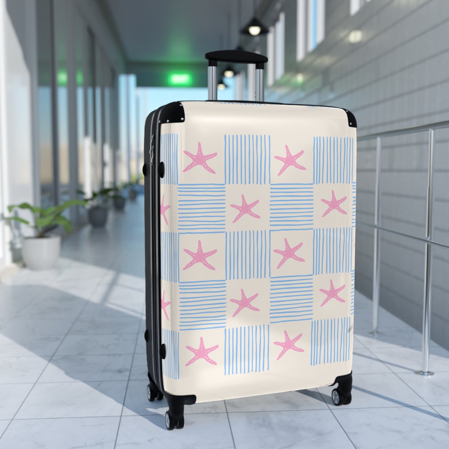 "Starfish Checkerboard" — Neurodivergent Pride Carry-On | Hard Shell · Cabin Size | Neubrave