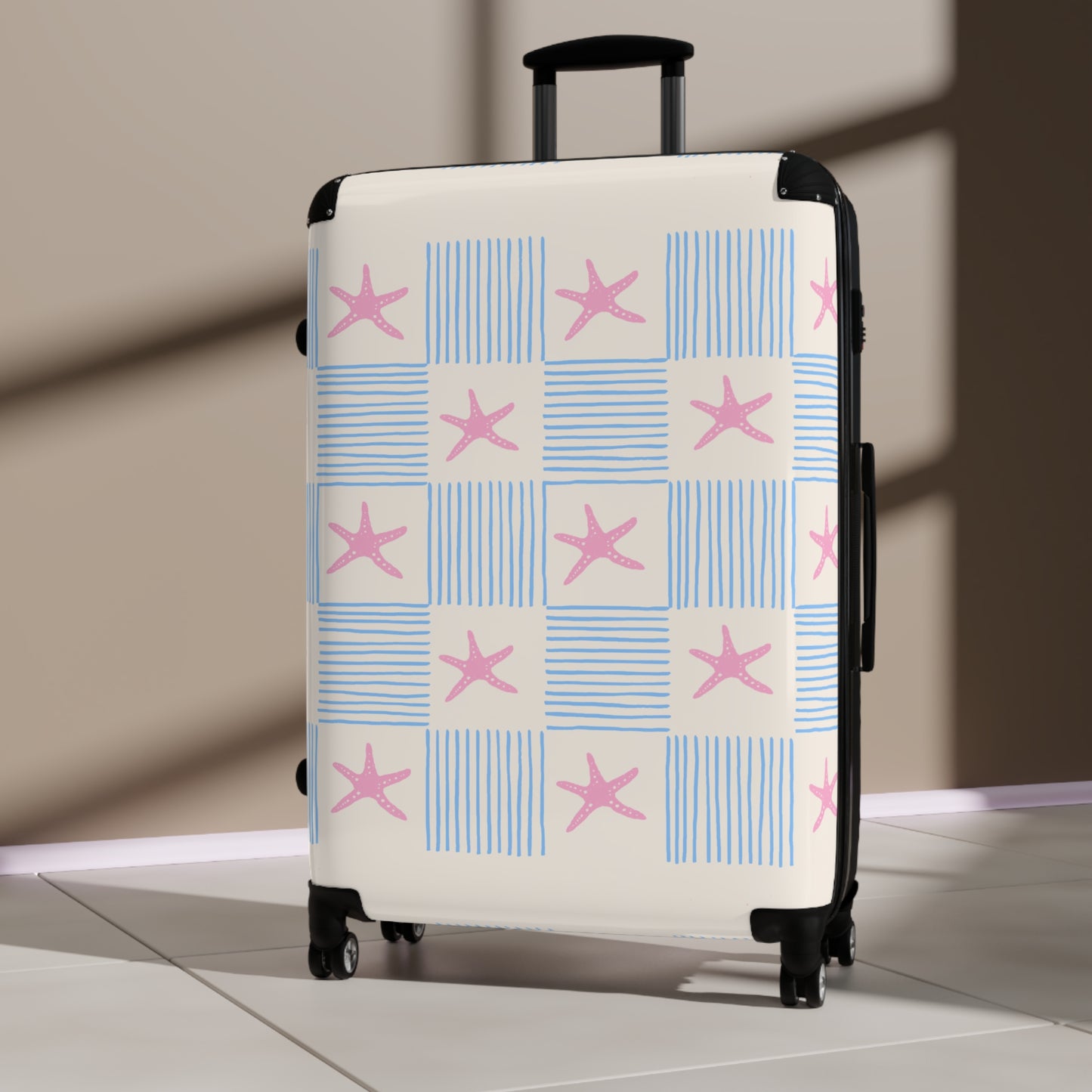 "Starfish Checkerboard" — Neurodivergent Pride Carry-On | Hard Shell · Cabin Size | Neubrave
